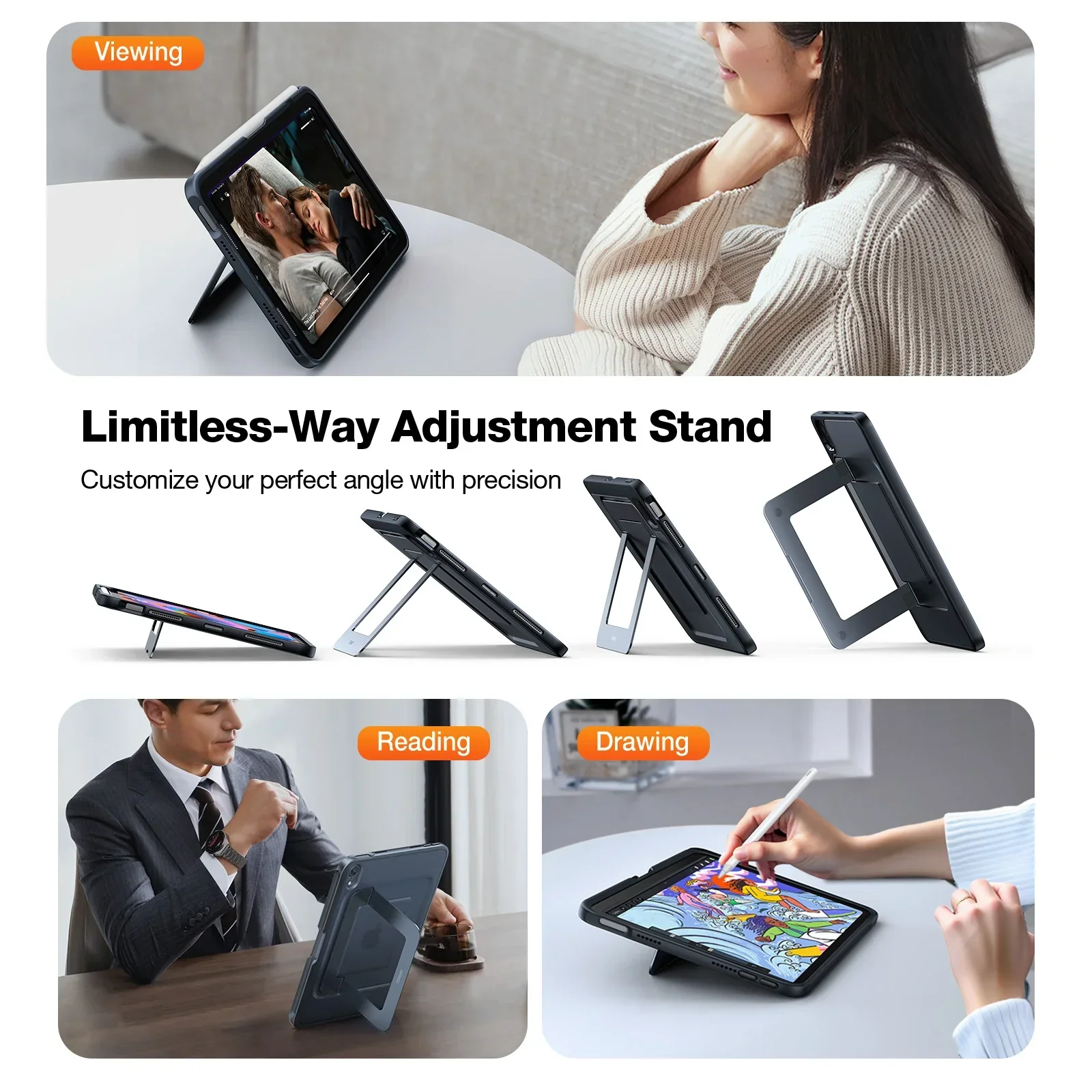 Ostand with Pencil Holder for iPad Mini 6/7 - Image 6